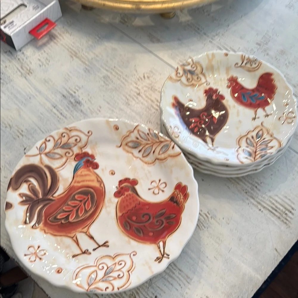 Rustic Rooster Dinnerware Set - Picture 1 of 4